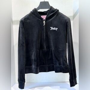 Juicy Couture Black Velour Zip-Up Jacket
